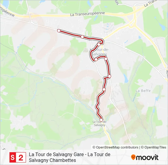 S2 Bus Line Map