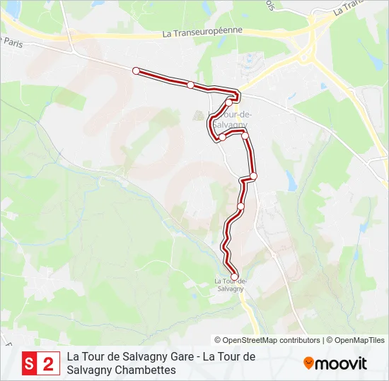 S2 Bus Line Map