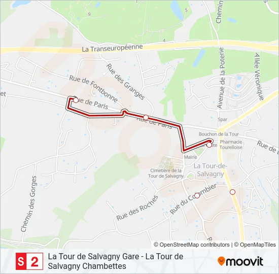 S2 Bus Line Map