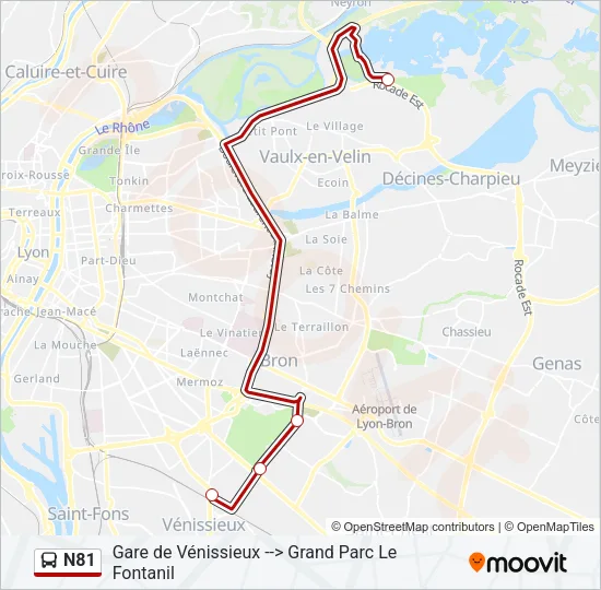 N81 Bus Line Map