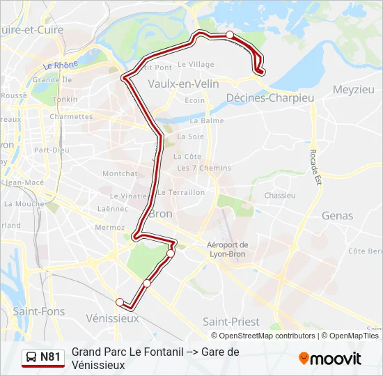 N81 Bus Line Map