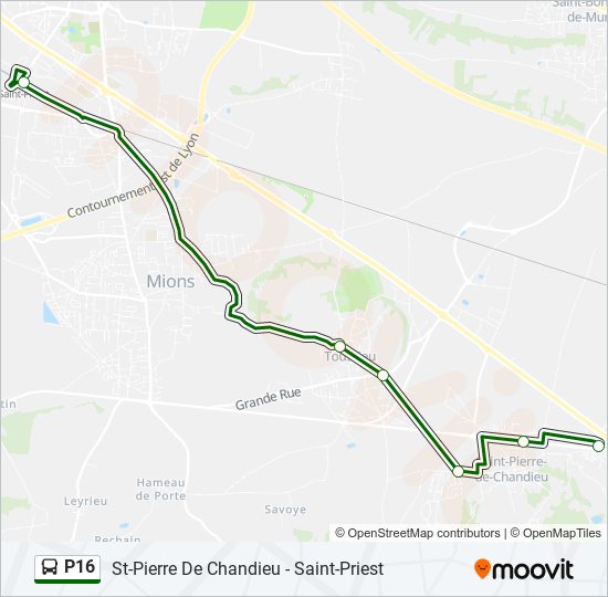 P16 bus Line Map