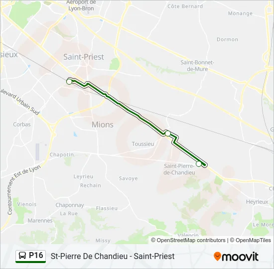 P16 Bus Line Map