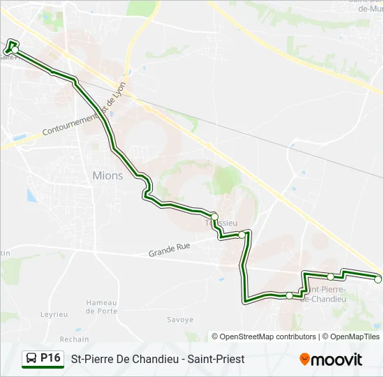 P16 Bus Line Map