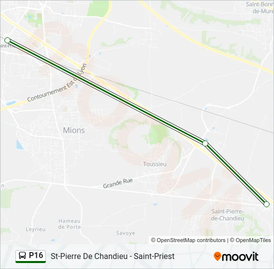 P16 Bus Line Map