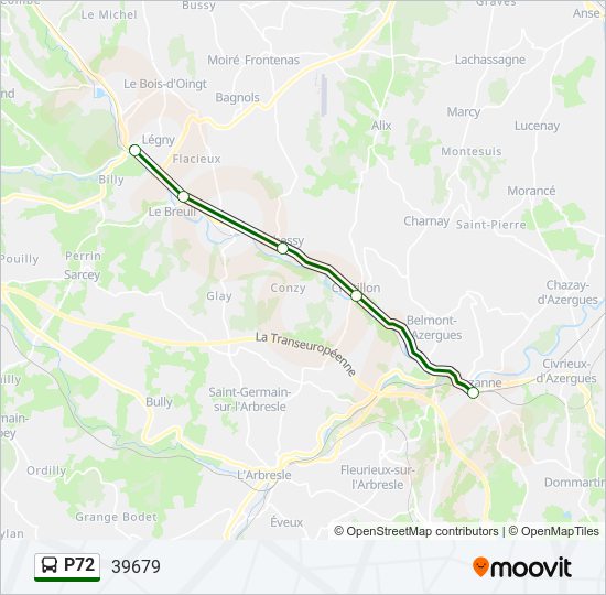 Mapa de P72 de autobús