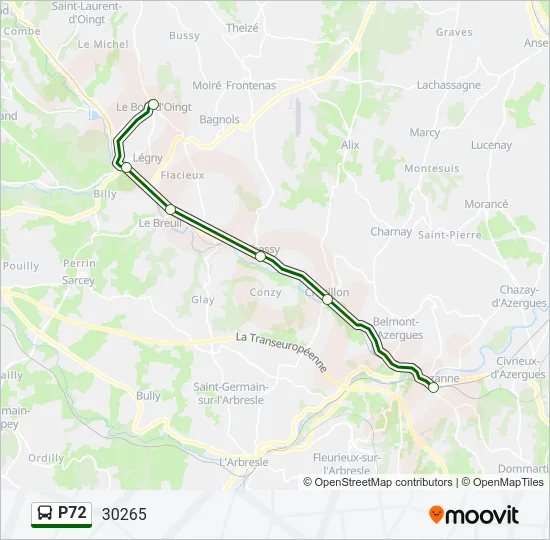 P72 Bus Line Map