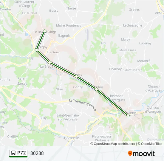 P72 Bus Line Map