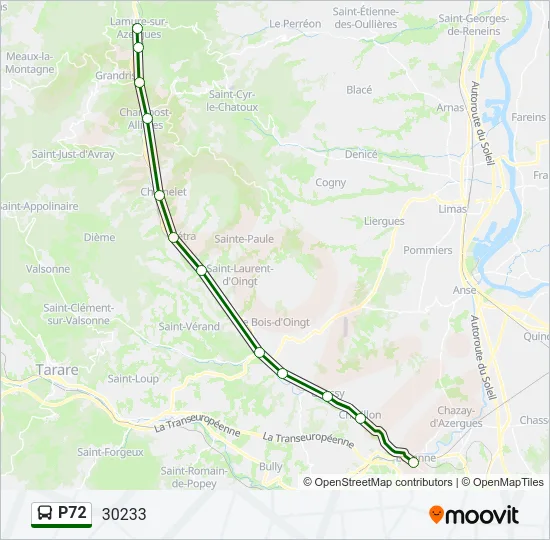 P72 Bus Line Map