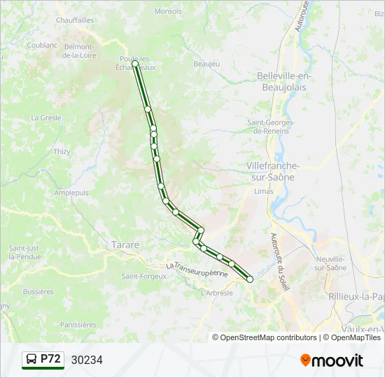 P72 Bus Line Map