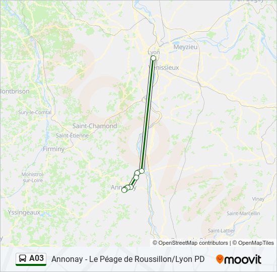 A03 bus Line Map