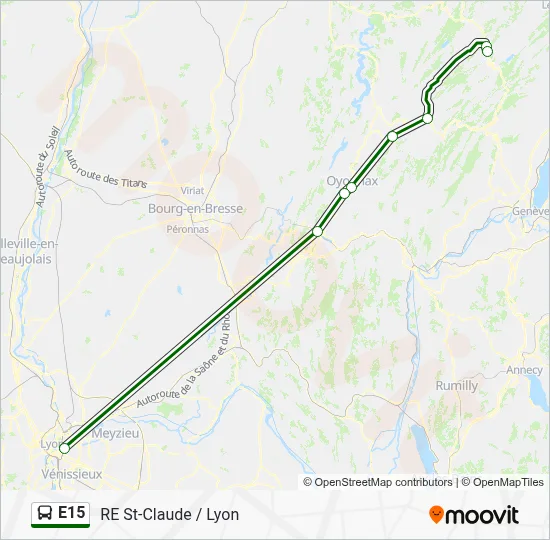 E15 Bus Line Map