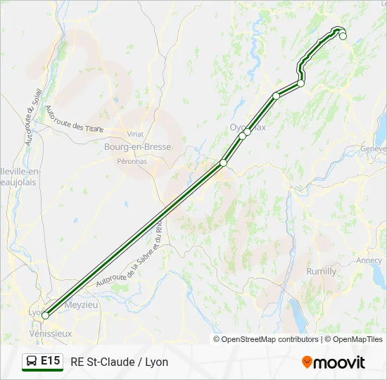 E15 Bus Line Map