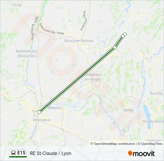 E15 Bus Line Map