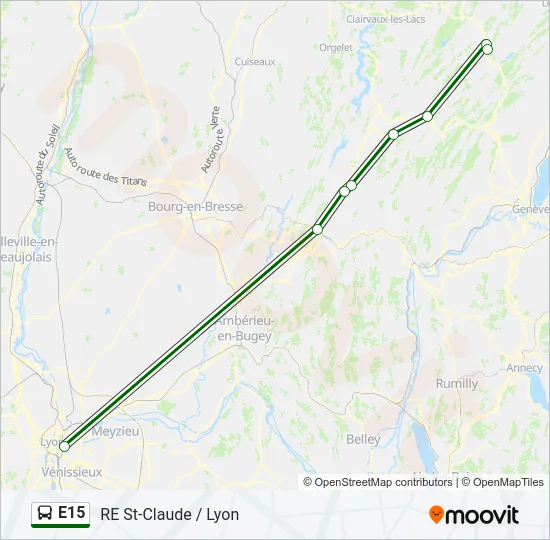 E15 Bus Line Map