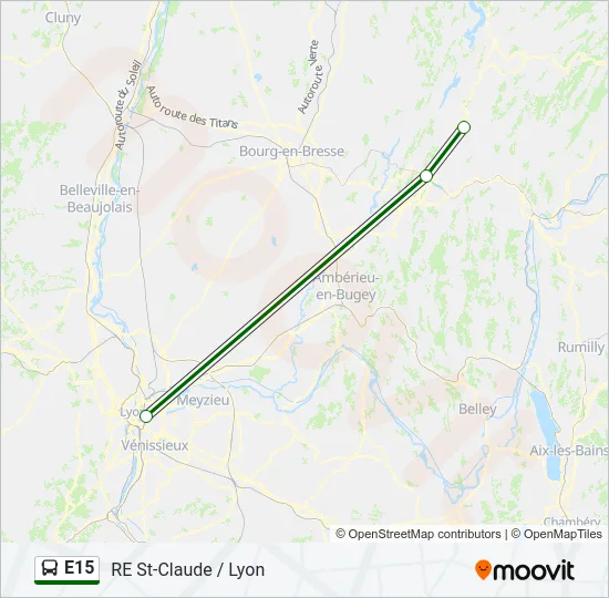E15 Bus Line Map