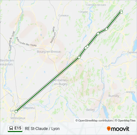 E15 Bus Line Map