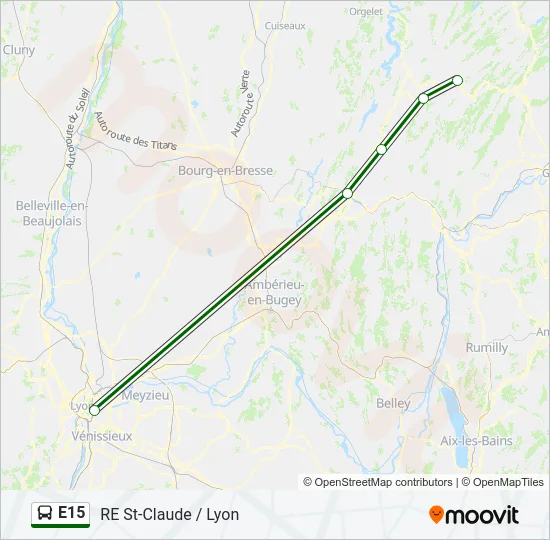 E15 Bus Line Map