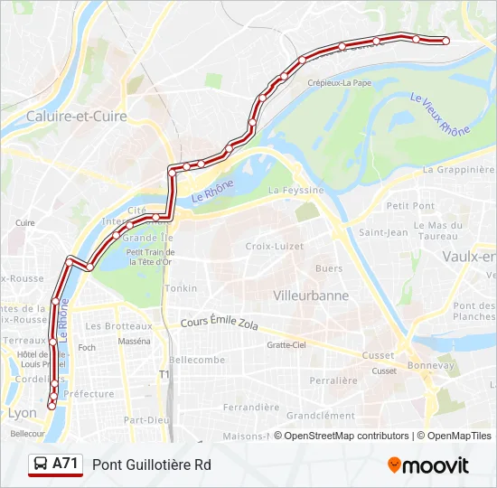 A71 Bus Line Map