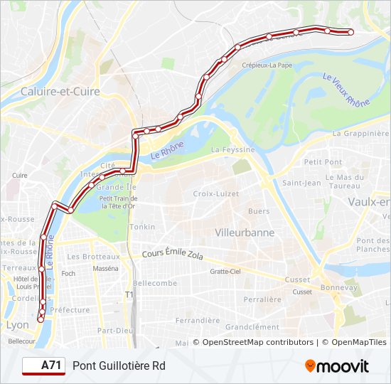 A71 bus Line Map