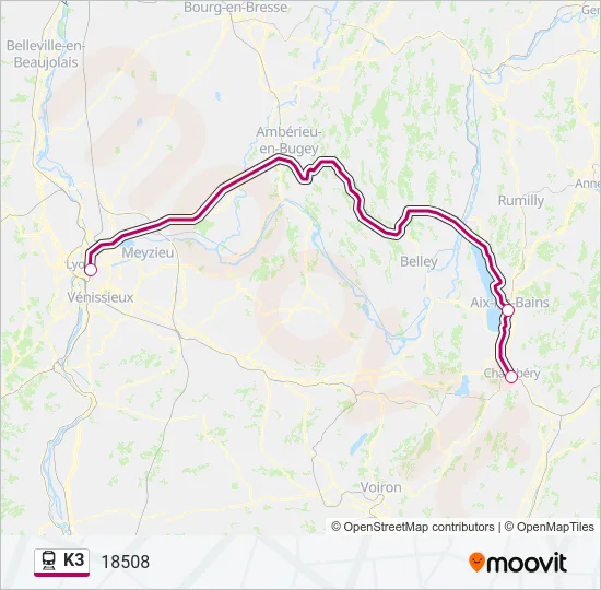 K3 Train Line Map