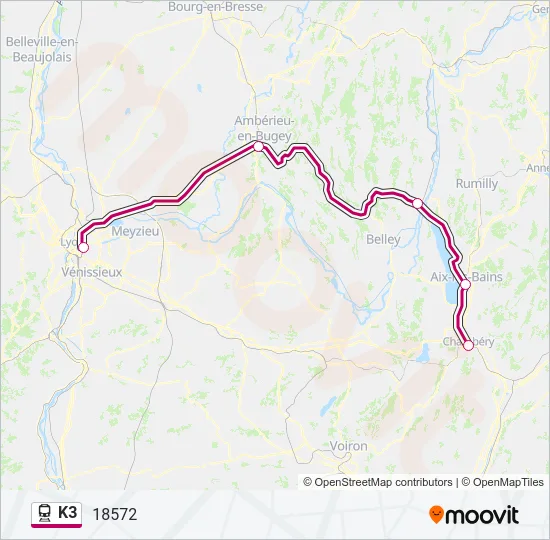 K3 Train Line Map