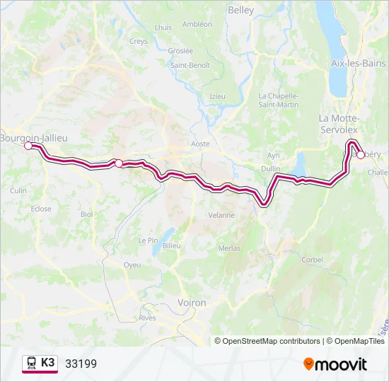 K3 Train Line Map