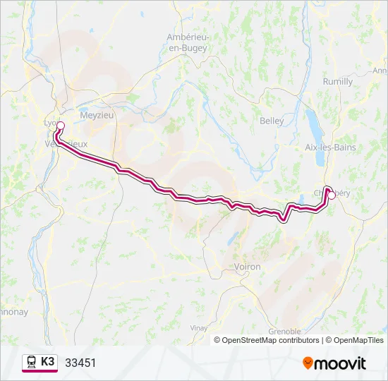 K3 Train Line Map
