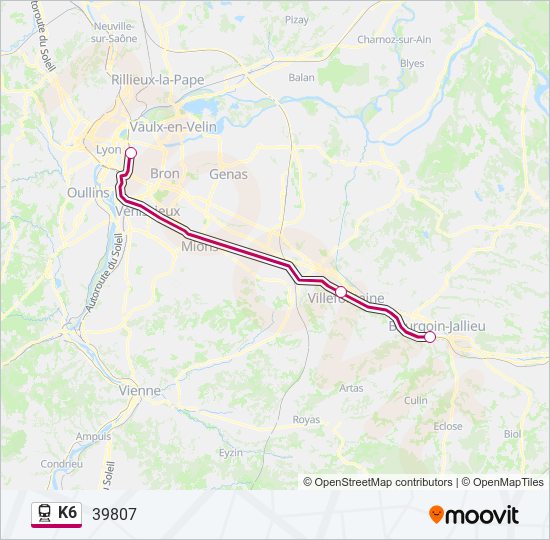 K6 train Line Map