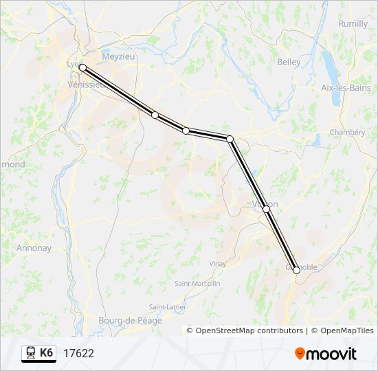 Mapa de K6 de tren