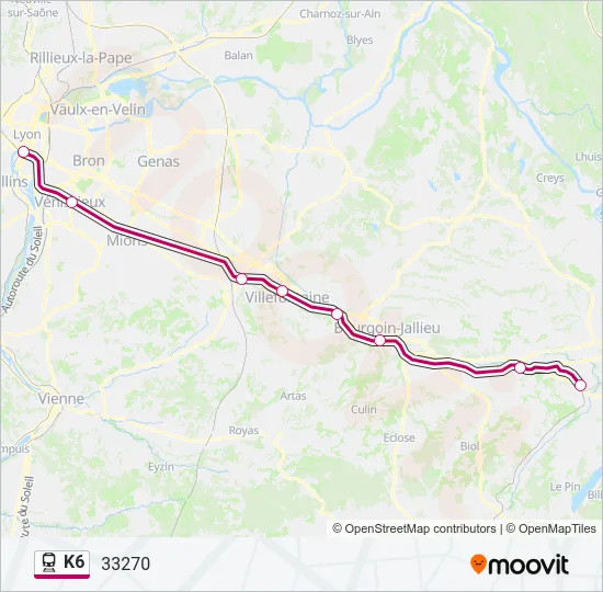 K6 Train Line Map