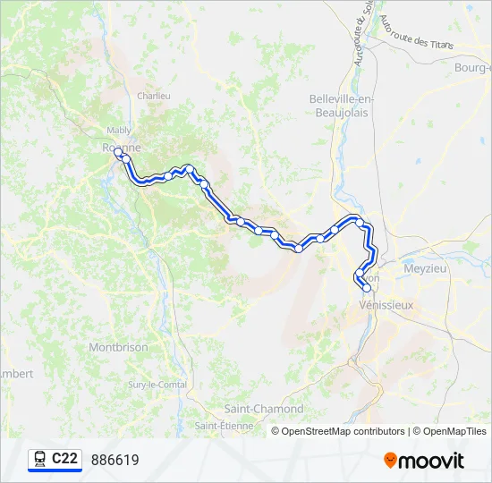 C22 Train Line Map
