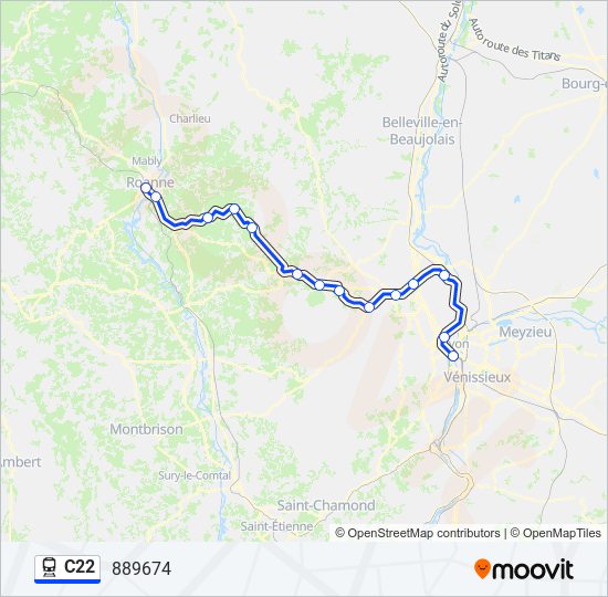 C22 train Line Map