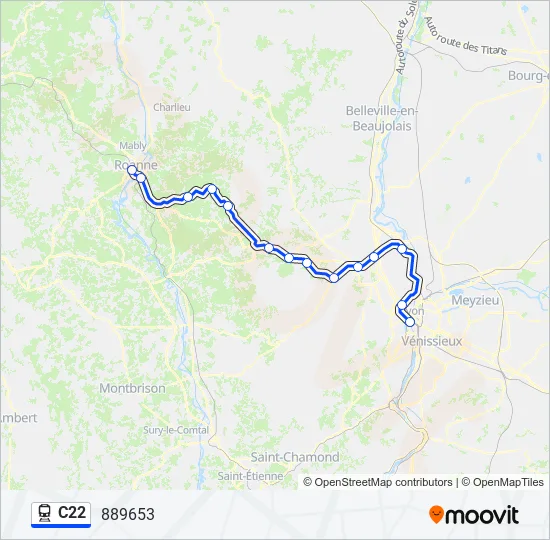 C22 Train Line Map