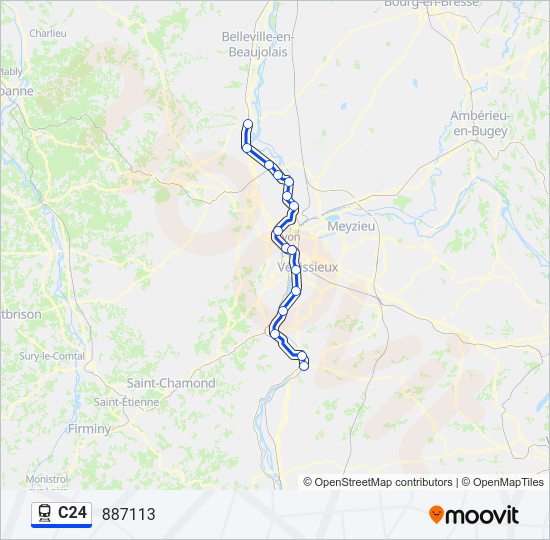 Plan de la ligne C24 de train