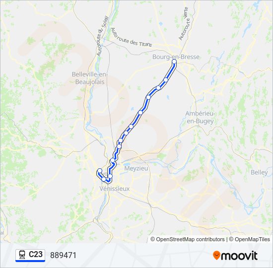 Mapa de C23 de tren