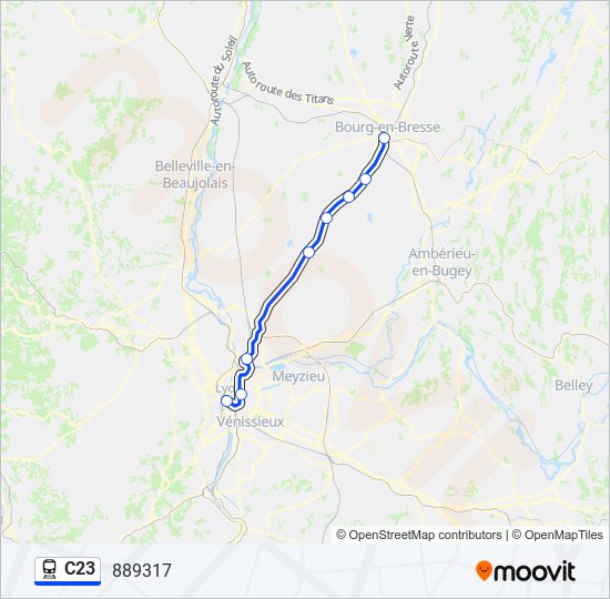 Mapa de C23 de tren