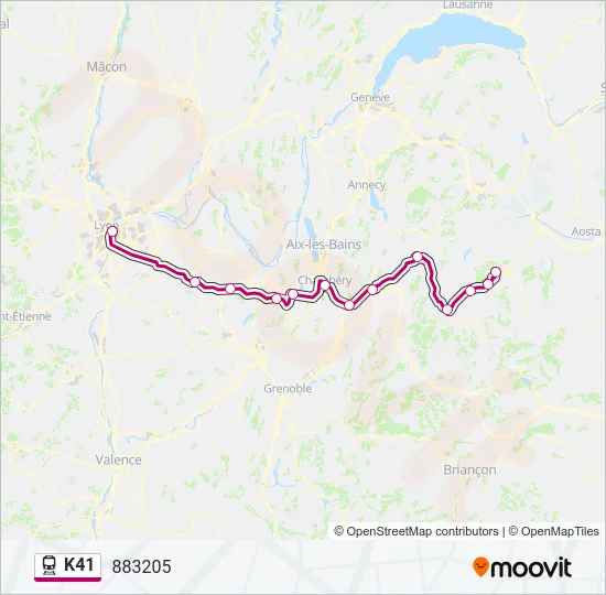 K41 Train Line Map