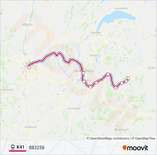 K41 Train Line Map