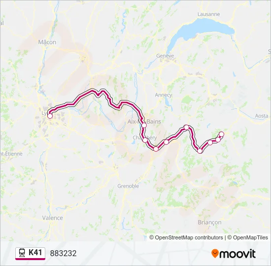 K41 Train Line Map