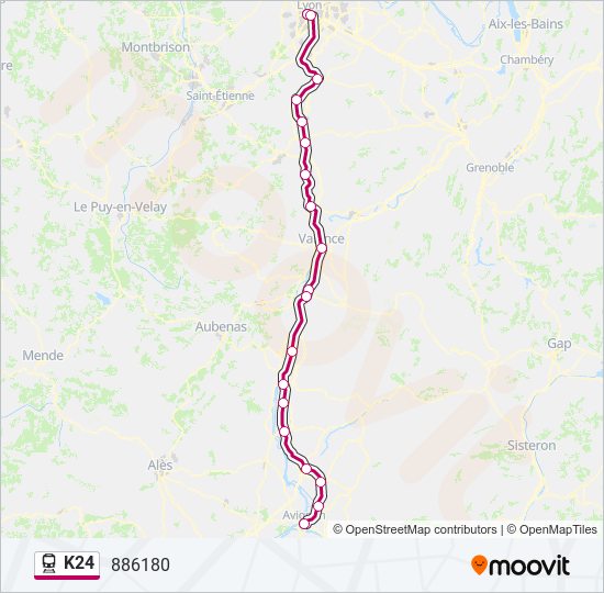 Mapa de K24 de tren