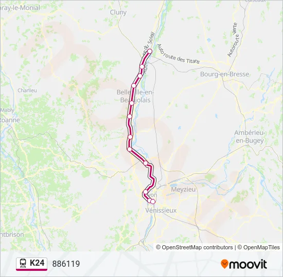 K24 Train Line Map