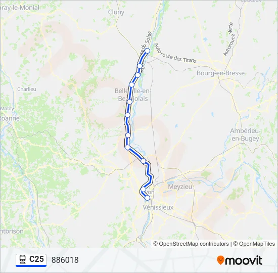 C25 Train Line Map