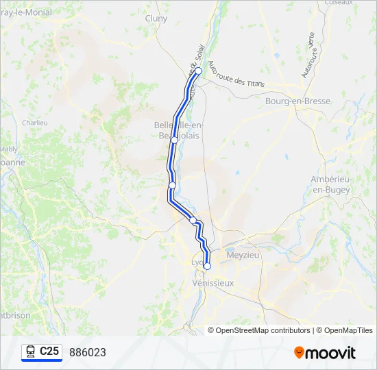 C25 Train Line Map