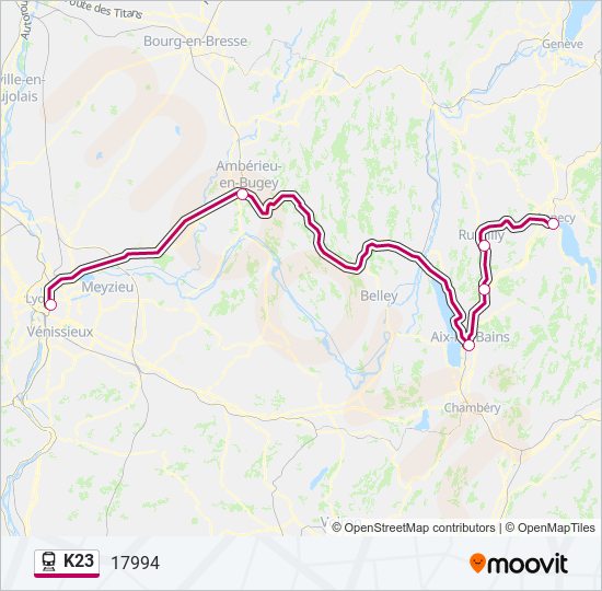 K23 train Line Map