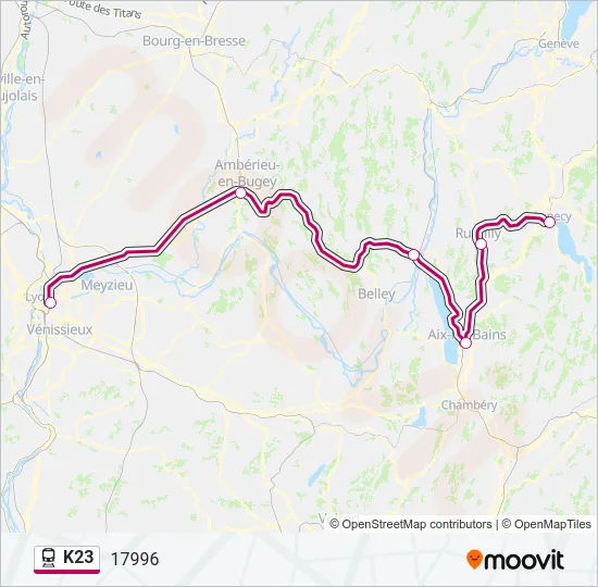 K23 Train Line Map