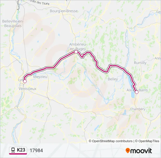 K23 Train Line Map