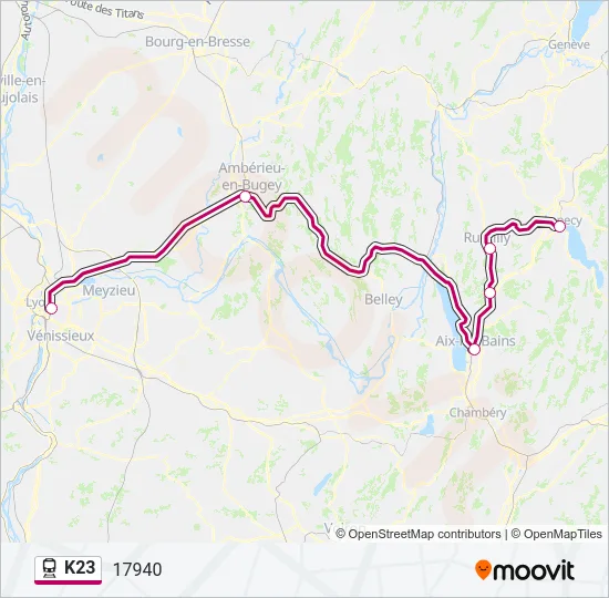 K23 Train Line Map