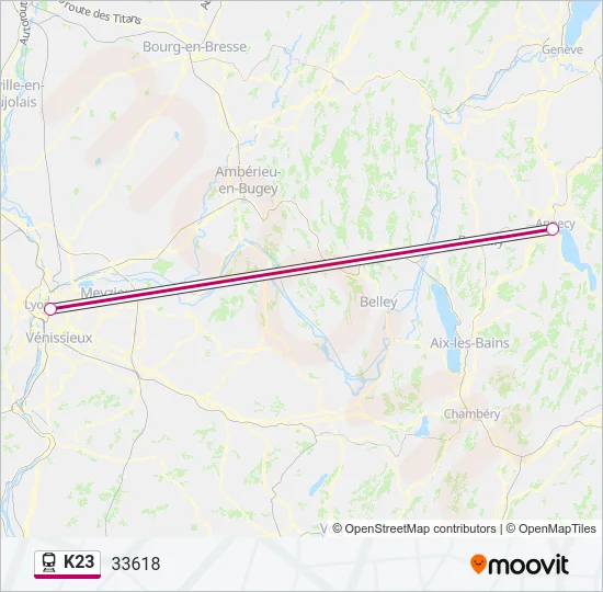K23 Train Line Map