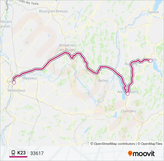 K23 Train Line Map